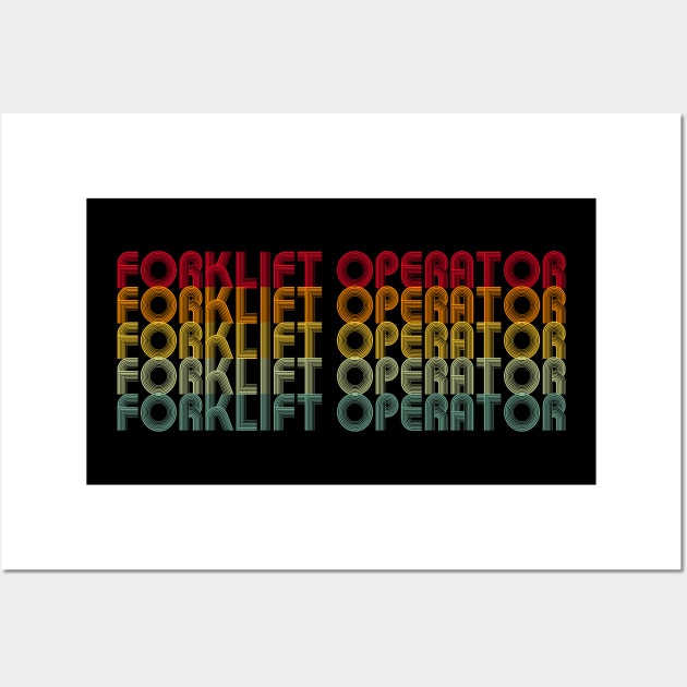 Forklift Operator Retro Vintage Wall Art by Visual Vibes